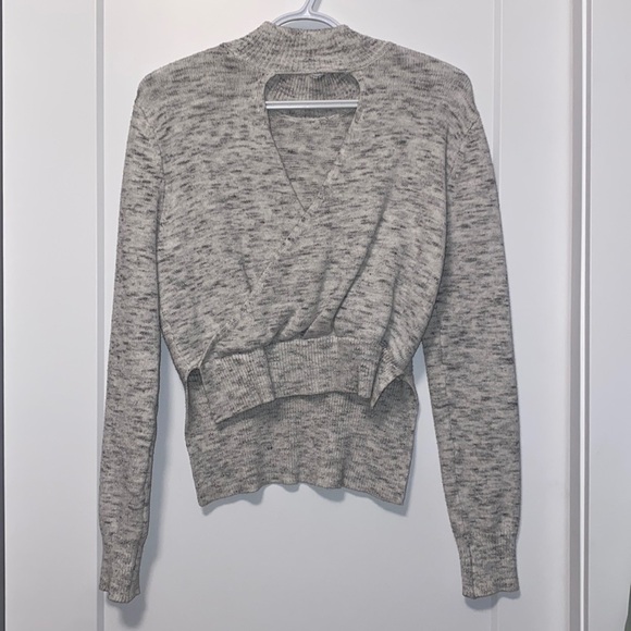 Back Wrap Sweater High Nick Salt & Pepper - Picture 2 of 3